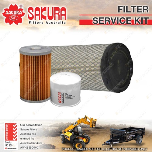 Sakura Oil Air Fuel Filter Service Kit for Kubota R420S 1.5L D1503 1996-On