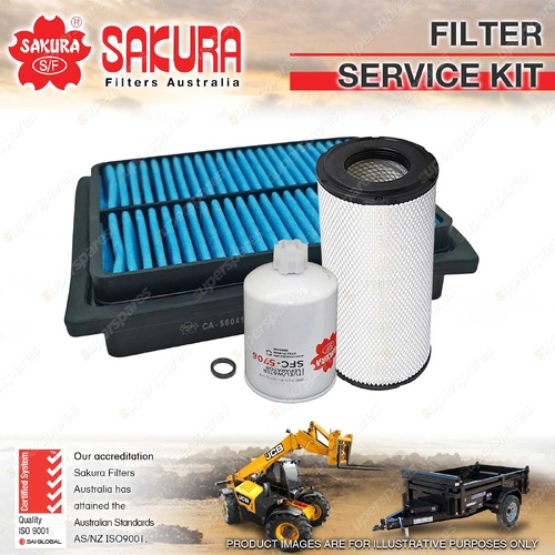 Sakura Air Fuel Cabin Filter Service Kit for Komatsu GD555-3 5.9L 2004-2009