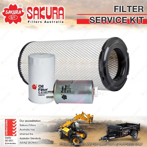 Sakura Oil Air Fuel Filter Service Kit for JCB 411HT 4.4L SH320 2007-On