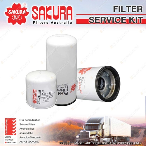 Sakura Oil Air Fuel Filter Service Kit for Freightliner Argosy SSB 15L 2007-2013