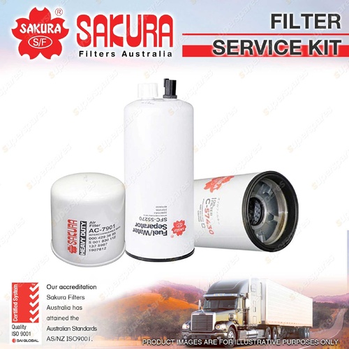 Sakura Oil Air Fuel Filter Service Kit for International 9400i Eagle 2003-2007