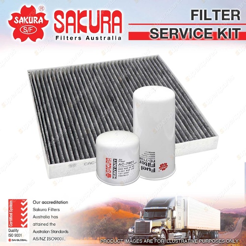 Sakura Air Fuel Cabin Filter Service Kit for Mack Superliner Trident 16.1L 12.8L