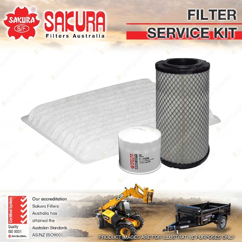 Sakura Oil Air Cabin Filter Service Kit for Kubota KX040-4 1.8L D1803 2013-On