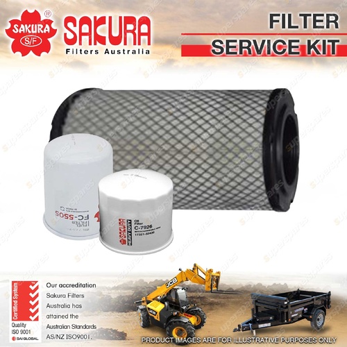 Sakura Oil Air Fuel Filter Service Kit for Kubota R430 1.8L D1803 2020-On
