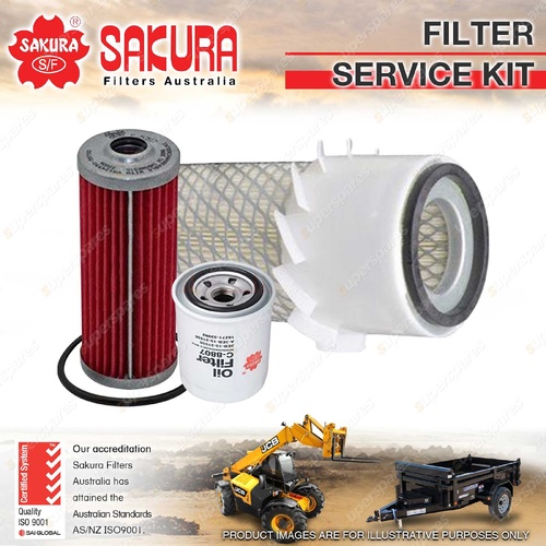 Sakura Oil Air Fuel Filter Service Kit for Kubota F2400 1.1L D1105-F 1992-1997