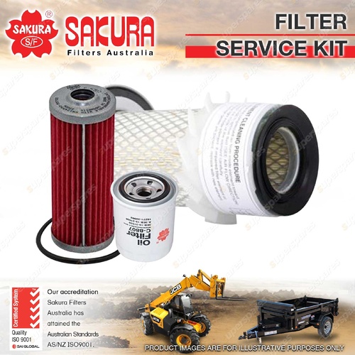 Sakura Oil Air Fuel Filter Service Kit for Kubota FZ2400 1.1L D1105-F 1992-1997