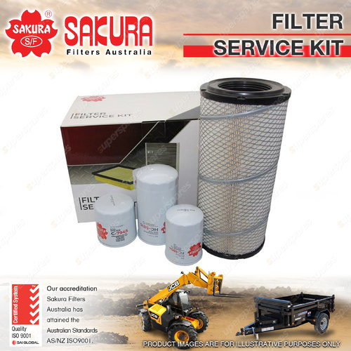Sakura Oil Air Fuel Filter Service Kit for Kubota M5111 3.8L V3800 I4 8V 18-On