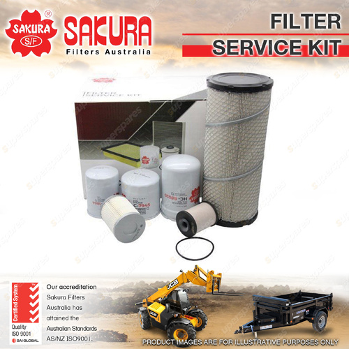 Sakura Oil Air Fuel Filter Service Kit for Kubota SSV75 3.3L V3307 I4 8V 12-On