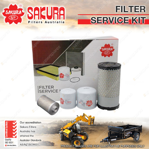 Sakura Oil Air Fuel Filter Service Kit for Kubota U17 U17-3 0.9L I3 6V 2009-On