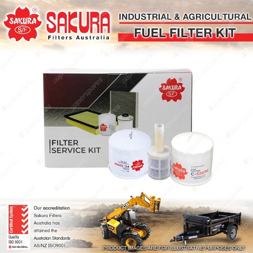 Sakura Oil Fuel Filter Service Kit for Yanmar Vio 55-6B 2.2L 4TNV88 2014-On