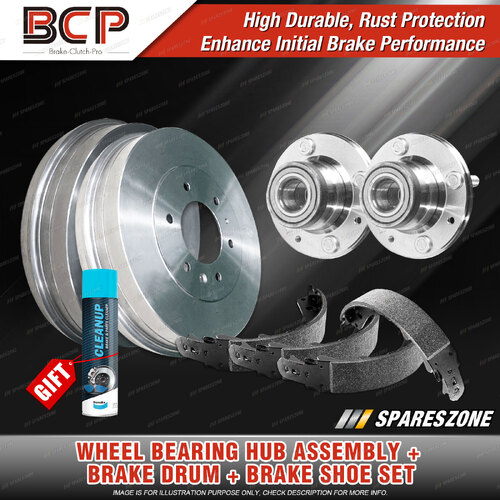 Rear Wheel Bearing Hub Ass + Brake Drum Shoe Kit for Mitsubishi Lancer CE ABS