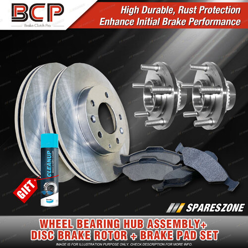 Rear Wheel Bearing Hub Ass Brake Rotor Pad Kit for Mitsubishi Nimbus UG W/O ABS