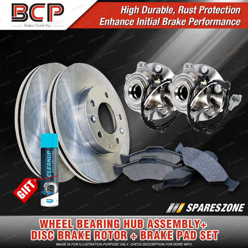 Front Wheel Bearing Hub Ass Rotor Pad Kit for Nissan Navara D22 APUD22 08-15