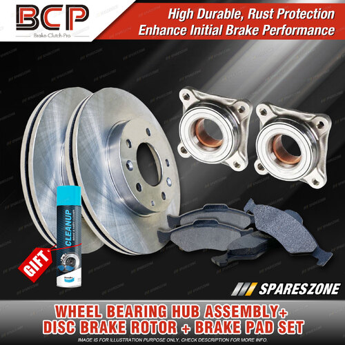 Front Wheel Bearing Hub Ass Rotor Pad Kit for Toyota Landcruiser 120 W/O ABS
