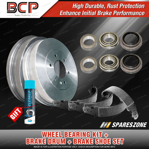 Rear Wheel Bearing Kit + Brake Drum Shoe Set for Ford F100 Exc Integral Diff