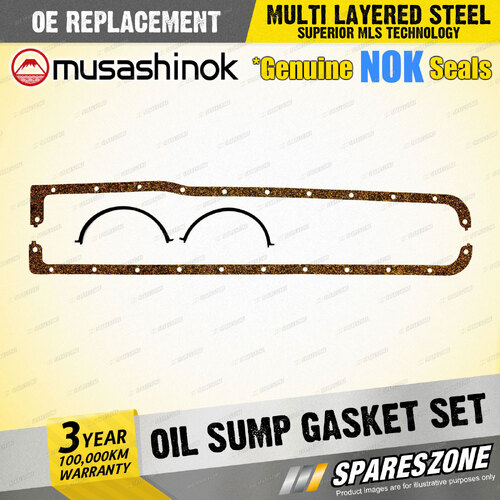 Oil Sump Gasket Set for Nissan Ute XFN I6 12V 4.1L CARB 103KW 07/1988-09/1992