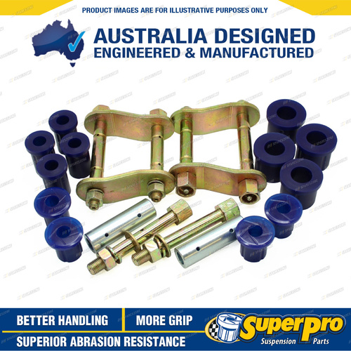 SuperPro Rear Greasable Shackle and Bush Kit for Mitsubishi Triton ML MN 06-15