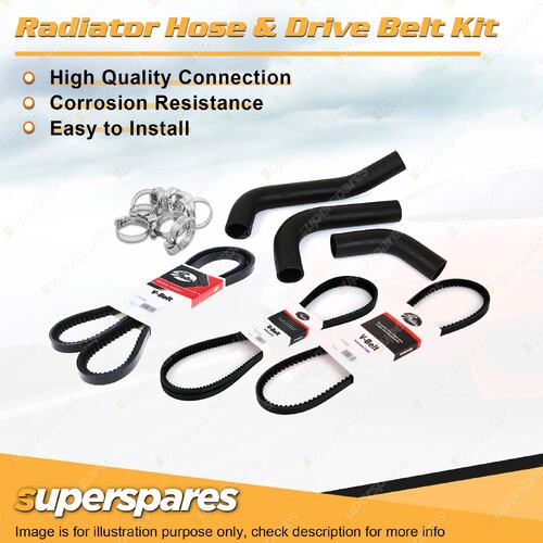 Radiator Hose + Gates Belt Kit for Nissan Pulsar N10 1.3L 8V E13S 1981-1986