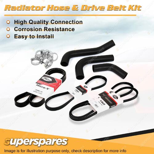 Radiator Hose + Gates Belt for Toyota Hiace LH 103R 107R 109V 117R 119V 123V 129