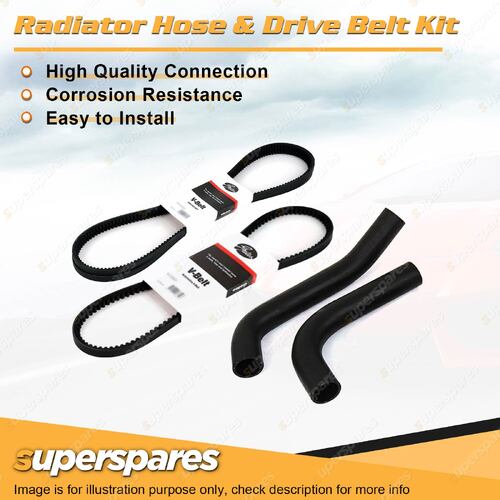 Radiator Hose + Gates Belt Kit for Toyota Corolla KE 1.2L 1970-1974 without A/C