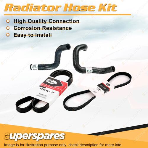 Radiator Hose + Gates Drive Belt Kit for Ford Laser KH 1.6L B6 1991-1993