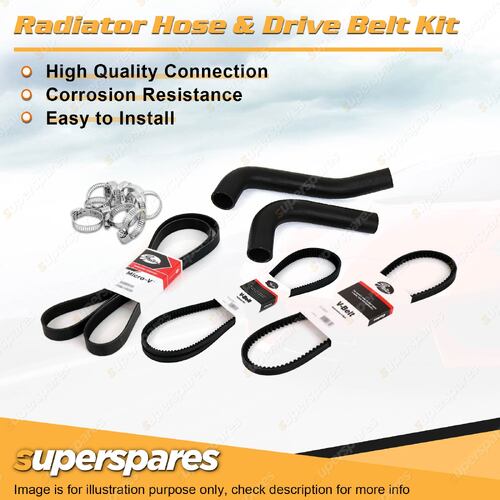 Radiator Hose + Gates Belt Kit for Mitsubishi Magna TR 2.6L 1993-1994 Manual