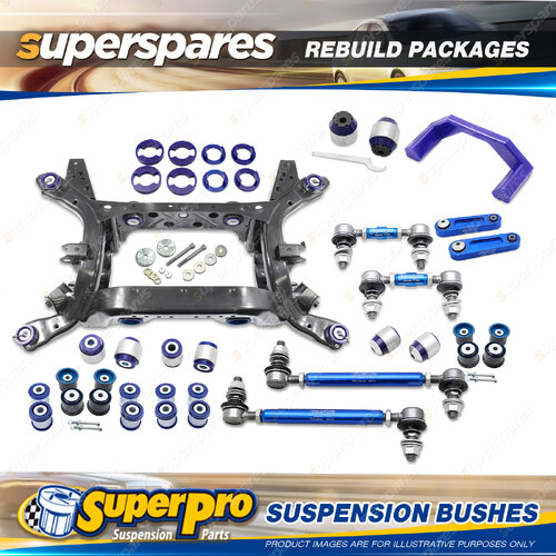 Front + Rear SuperPro Suspenison Bush Kit for Ford Mustang S550 2014-on