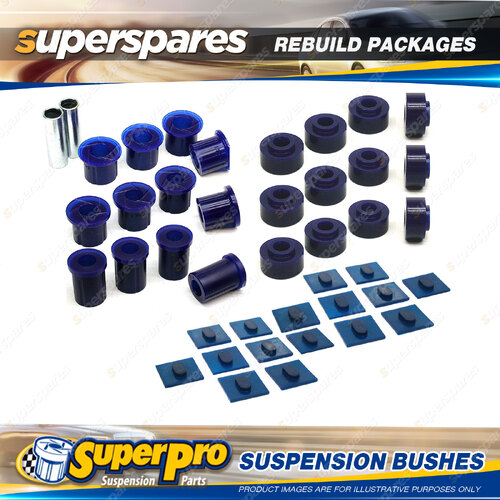 F+R SuperPro Suspenison Bush Kit for Nissan Patrol MK Rectangular Light 83-87