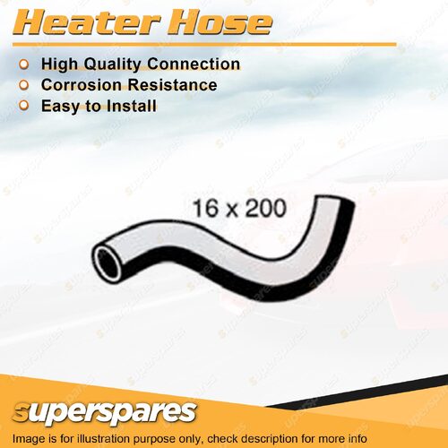 Heater Hose 16 x 200mm for Toyota Landcruiser FZJ80R 4.5L 6cyl DOHC Rear Outlet