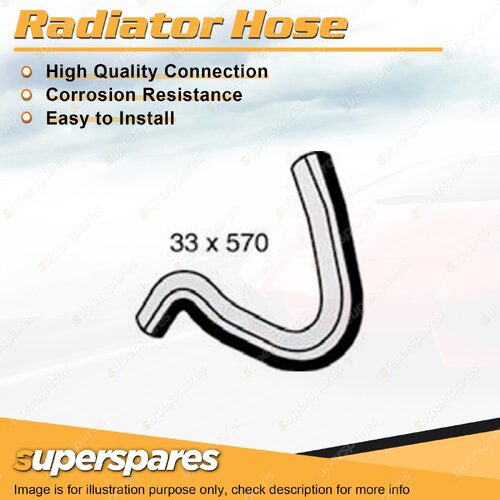 1 x Upper Radiator Hose 33mm x 570mm for Nissan Patrol GU 4.8L 6 cyl DOHC 24V
