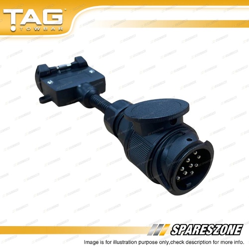 TAG Trailer Adaptor - 13 Pin Round Euro Vehicle Side to 7 Pin Flat Trailer Side