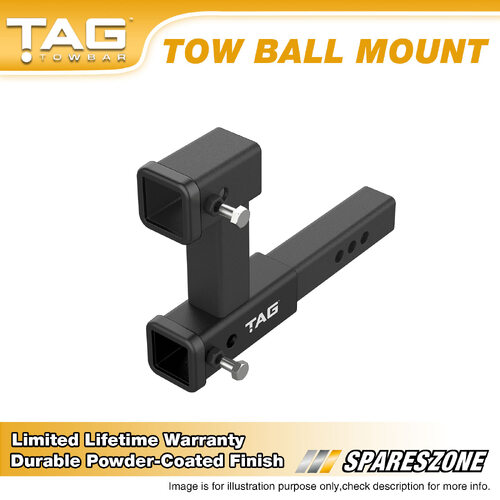 TAG Dual Receiver Hitch Extender - Heavy Duty 50mm Square Mild Steel