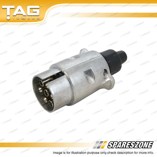 TAG 7 Pin Large Round Plug - Suits Trailer Side of Plug Connection Male