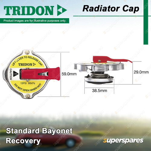Tridon Safety Lever Radiator Cap for Toyota Landcruiser FJ40 60 BJ42 47 LiteAce