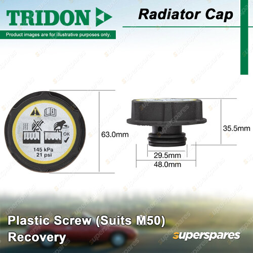 Tridon Radiator Cap for Volvo C30 C70 S40 T5 S40 S80 V50 V70 XC40 XC60 XC70 XC90