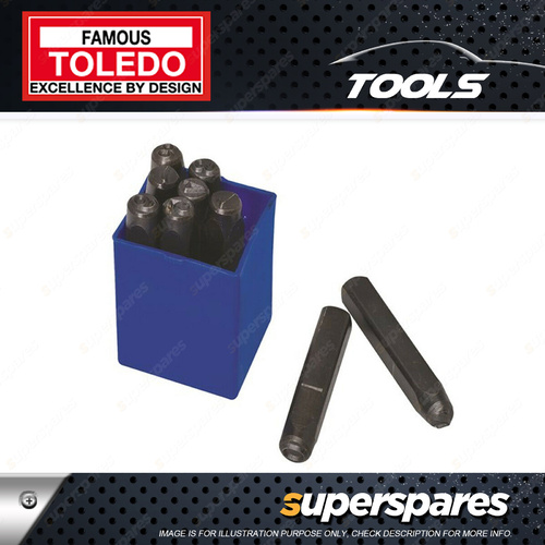 Toledo 9pc of Number Punch Set 5mm 3/16" Made of Chrome Vanadium Steel