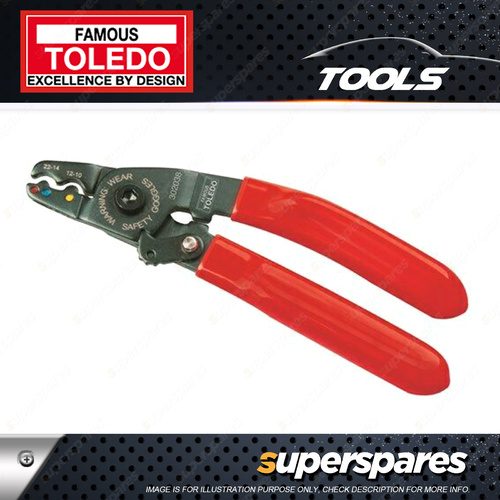 Toledo Electrical Wire Crimper Mini 140mm Overall Length PVC dipped handle