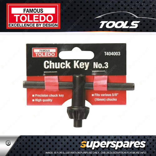 1 Piece of Toledo Chuck Key - Chuck size 10mm Key No. 10 Pilot 6.0mm