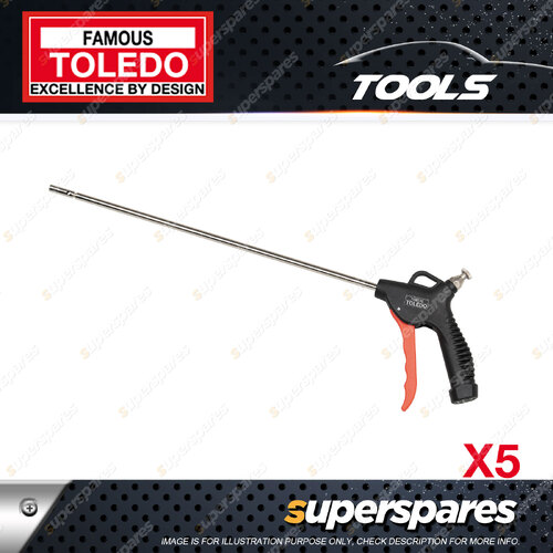 5 x 1 piece of Toledo Air Blow Gun - 1/4" NPT 355mm High Flow Safety Type