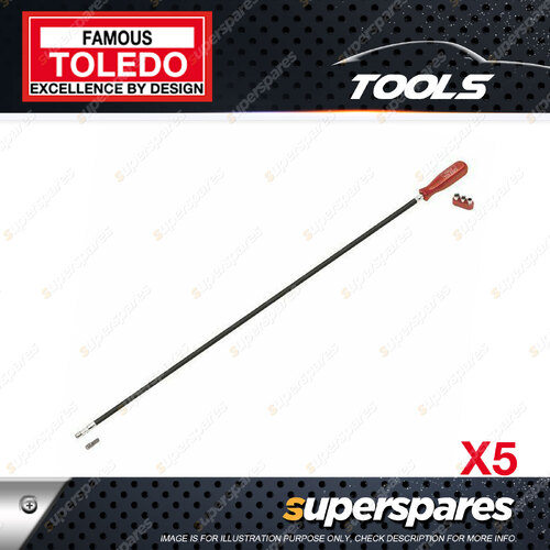 2x Toledo Hose Clamp Nut Driver-900mm Overall Length Includes socket 6mm 7mm 8mm