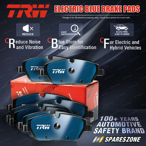 Front + Rear TRW Electric Blue Brake Pads for Tesla Model S 5YJS X 5YJX 12-On