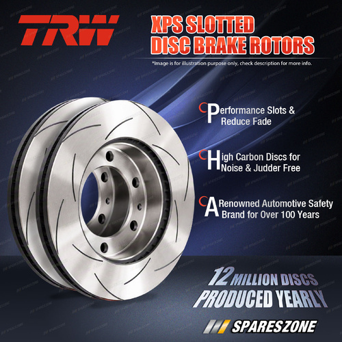 Front TRW XPS Slotted Brake Rotors for Mitsubishi Challenger KH KG PB PC 2.5L
