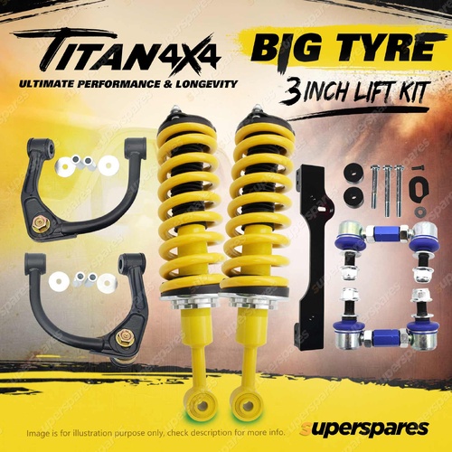 Titan 4X4 3" Big Tyre Lift Kit Complete Strut King Coil for Isuzu D-Max 12-20