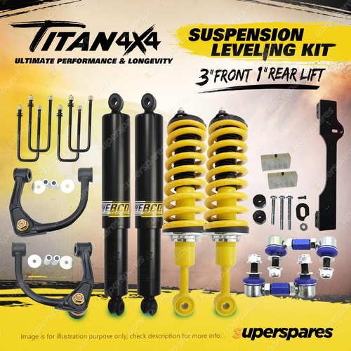 Titan 3" Front 1" Rear Suspension Level Lift Kit King Coil for Isuzu D-Max 12-20