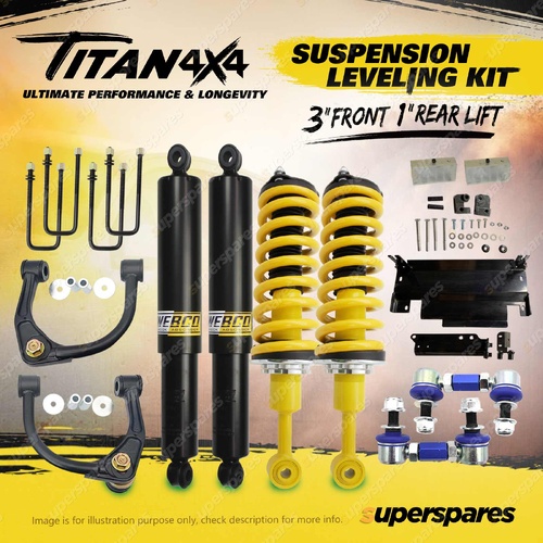Titan 4X4 3" Front 1" Rear Level Lift Kit King Coil for Nissan Navara NP300 D23