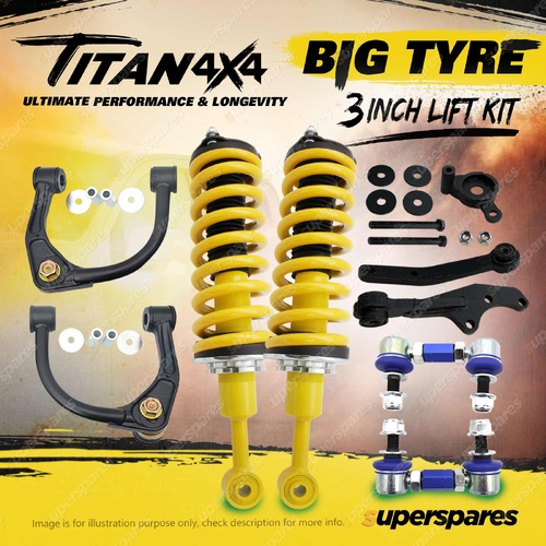 Titan 4X4 3" Big Tyre Lift Kit Complete Strut King Coil for Toyota Hilux Vigo