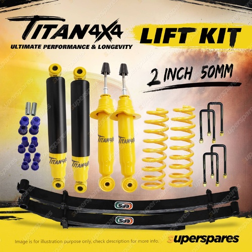2" 30mm Lift Kit Titan 4X4 Shocks King Spring EFS Leaf for Mitsubishi Triton MR