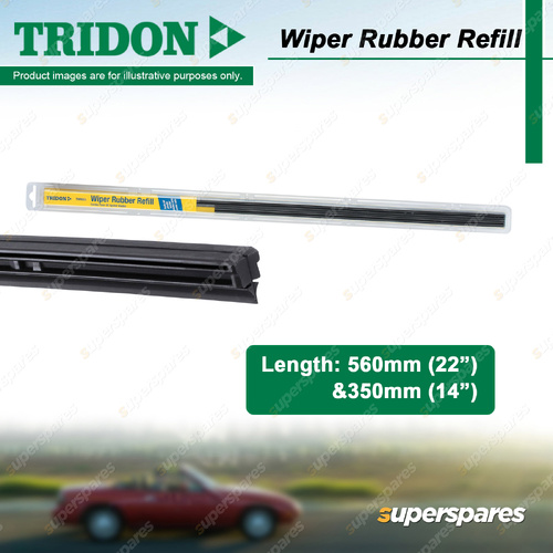 Tridon Rubber Wiper Refills 22In & 14In - Japanese Spoiler Blade Pair Pack