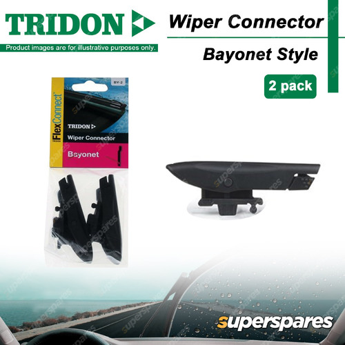 2 x Tridon FlexConnect Wiper Connectors BY for Citroen C3 C4 Dispatch DS3 DS5