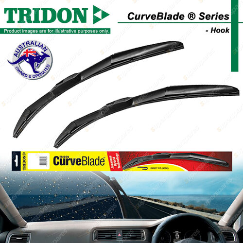 2 Tridon CurveBlade Wiper Blades for Toyota Landcruiser Prado 150 Series Kluger